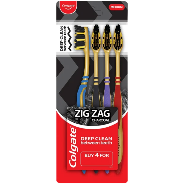 Colgate Zigzag Charcoal (Pack of 4)